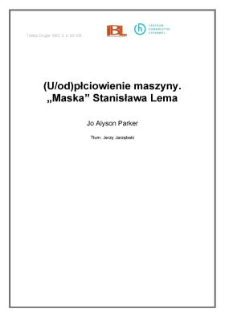 (U/od)płciowienie maszyny. "Maska" Stanisława Lema
