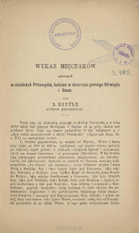 Wykaz mięczak&oacute;w zebranych w okolicach Przemyśla, tudzież w dorzeczu g&oacute;rnego Strwiążu i Sanu
