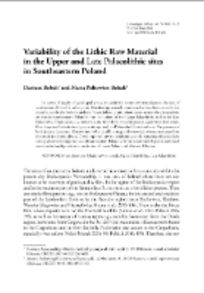 Variability of the Lithic Raw Material in the Upper and Late Palaeolithic sites in Southeastern Poland