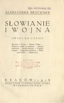Słowianie i wojna : uwagi na czasie