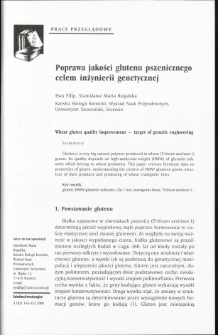 Wheat gluten quality improvement - target of genetic engineering