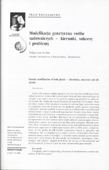 Genetic modification of fruit plants - directions, successes and obstacles
