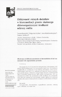 Effectiveness of different amendments in bioremediation of soil contaminated with organochlorine pesticides