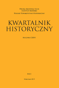 Kwartalnik Historyczny R. 126 nr 1 (2019), Title pages, Contents