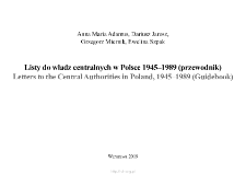 Listy do władz centralnych w Polsce 1945&ndash;1989 (przewodnik)