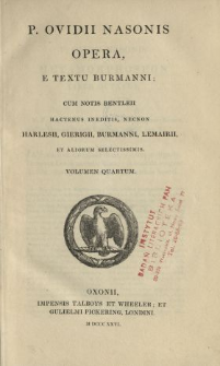 P. Ovidii Nasonis Opera. Vol. 4