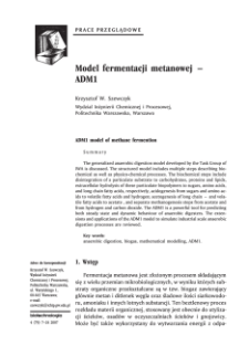 ADM1 model of methane fermention