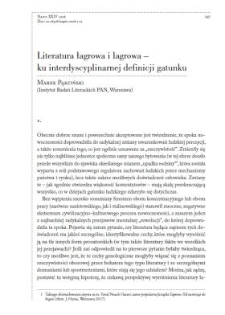 Literatura łagrowa i lagrowa &ndash; ku interdyscyplinarnej definicji gatunku