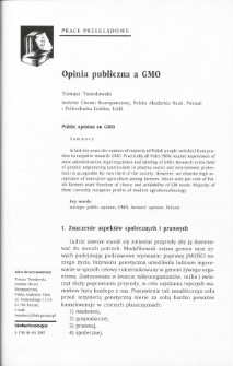Opinia publiczna a GMO
