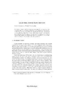 Lead free thick film circuits