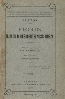 Fedon : djalog o nieśmiertelności duszy