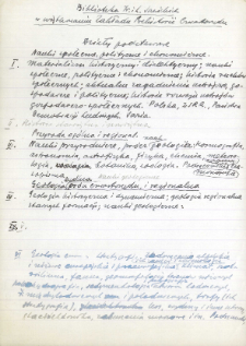 Notatki dotyczące biblioteki Ireny i Ludwika Sawickich w użytkowaniu Zakładu Prehistorii Czwartorzędu