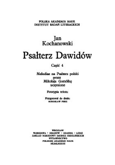 Melodiae na Psałterz polski przez Mikołaja Gom&oacute;łkę uczynione. Cz. 4