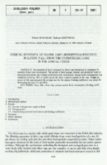 Feeding intensity of silver carp (Hypophthalmichthys molitrix Val.) from the Paprockie Lake in the annual cycle