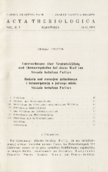 Untersuchungen &uuml;ber Nestentwicklung und Thermoregulation bei einem Wurf von Sicista betulina Pallas; Badania nad rozwojem gniazdowym i termoregulacją u jednego miotu Sicista betulina Pallas