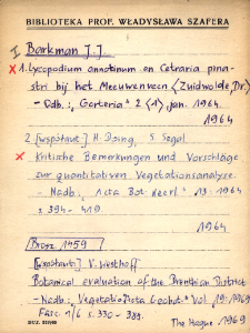 Kartoteka "Biblioteka Prof. Władysława Szafera" : Bark-Bib