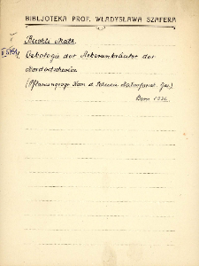 Kartoteka "Biblioteka Prof. Władysława Szafera" : Buc-Chand