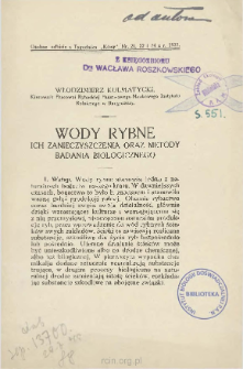 Wody rybne: ich zanieczyszczenia oraz metody badania biologicznego