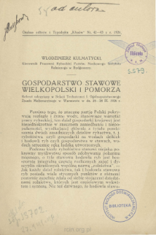 Gospodarstwo stawowe Wielkopolski i Pomorza