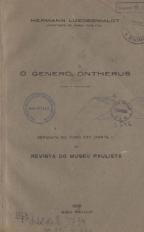 O genero Ontherus (Coleop.) (Lamellic-Coprid.-Pinot.): Com uma chave, para a determinação dos pinotides americanos
