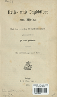 Reise- und Jagdbilder aus Afrika : nach den neuesten Reiseschilderungen