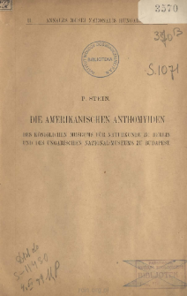 Die Amerikanischen Anthomyiden des K&ouml;niglichen Museums f&uuml;r Naturkunde zu Berlin und des Ungarischen National-Museums zu Budapest