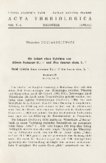 Bisoniana II. Die Geburt eines Hybriden von Bison bonasus (L.) o [Bulle] und Bos taurus dom . L. o [Kuh]; Bisoniana II. Por&oacute;d hybryda Bison bonasus (L.) [samiec] X Bos taurus dom . L. [samica]
