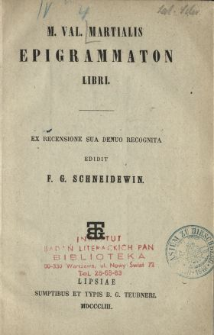 M. Val. Martialis Epigrammaton libri