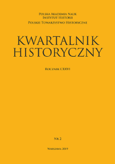 Kwartalnik Historyczny R. 126 nr 2 (2019), Strony tytułowe, Spis treści
