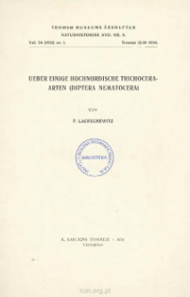 Ueber einige hochnordische Trichocera-Arten (Diptera Nematocera)