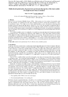 Multicriterial optimization of geometrical and structural properties of the basic module of a single-branch Truss-Z structure