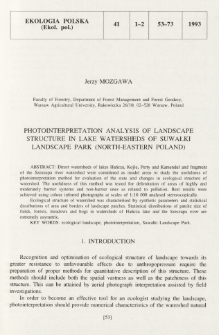 Photointerpretation analysis of landscape structure in lake watersheds of Suwałki Landscape Park (north-eastern Poland)