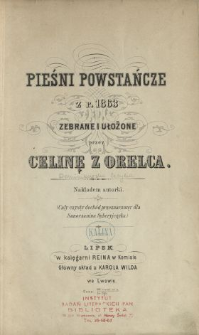 Pieśni powstańcze z r. 1863