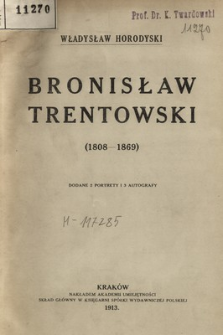 Bronisław Trentowski (1808-1869)