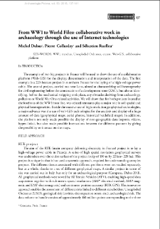 From WWI to World Files: collaborative work in archaeology through the use of Internet technologies