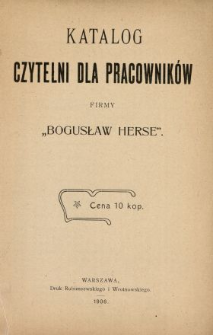 Katalog czytelni dla pracowników firmy "Bogusław Herse"
