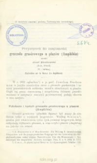 Przyczynek do znajomości gruczołu grasicowego u płaz&oacute;w (Amphibia)