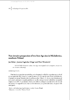 Non-invasive prospection of two Iron Age sites in Michałowice, southern Poland