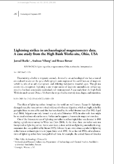 Lightning strikes in archaeological magnetometry data. A case study from the High Bank Works site, Ohio, USA