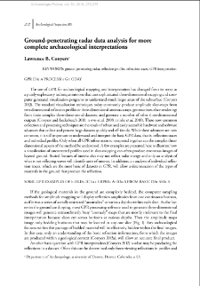 Ground-penetrating radar data analysis for more complete archaeological interpretations