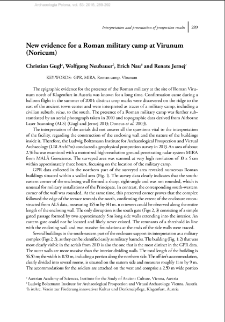 New evidence for a Roman military camp at Virunum (Noricum)