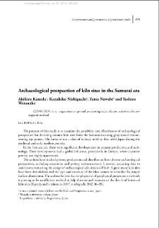 Archaeological prospection of kiln sites in the Samurai era
