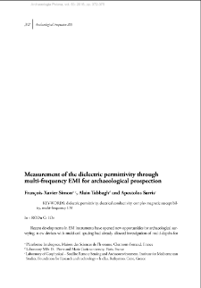 Measurement of the dielectric permittivity through multi-frequency EMI for archaeological prospection