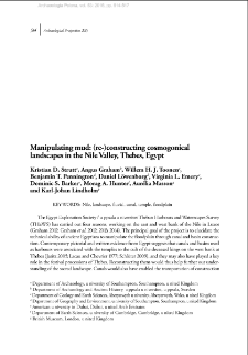 Manipulating mud: (re-)constructing cosmogonical landscapes in the Nile Valley, Thebes, Egypt