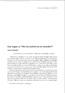 Easy targets, or &ldquo;who has marked out my anomalies&rdquo;?