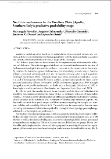 Neolithic settlements in the Tavoliere Plain (Apulia, Southern Italy): predictive probability maps