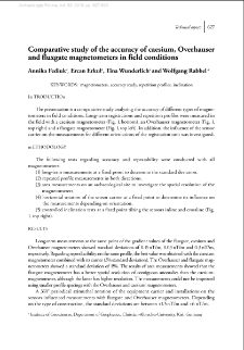 Comparative study of the accuracy of caesium, Overhauser and fluxgate magnetometers in field conditions