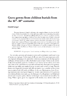 Grave gowns from children burials from 16th–18th centuries