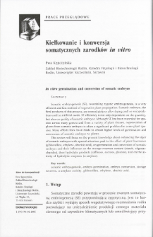 In vitro germination and conversion of somatic embryos