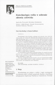 Plant biotechnology in human healthcare
